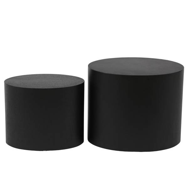 Beistelltisch Elipse oval 2er-Set - Echtholzfurnier - Esche Schwarz