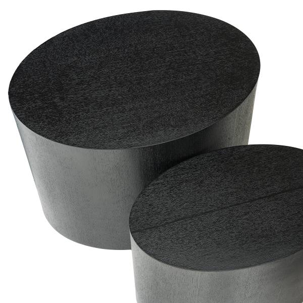 Beistelltisch Elipse oval 2er-Set - Echtholzfurnier - Esche Schwarz