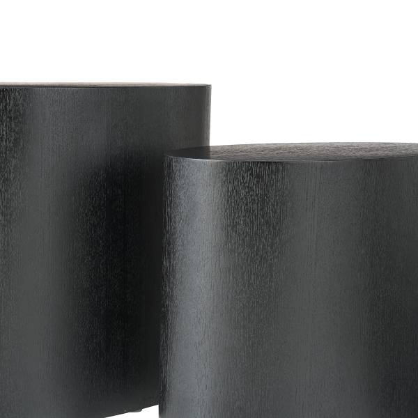 Beistelltisch Elipse oval 2er-Set - Echtholzfurnier - Esche Schwarz