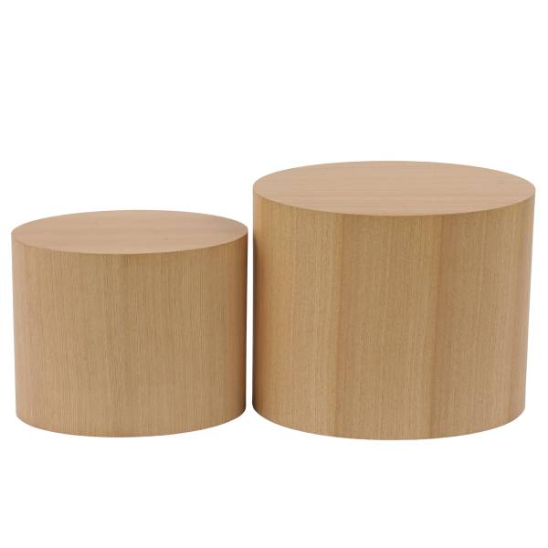 Beistelltisch Elipse oval 2er-Set - Echtholzfurnier - Esche Hell