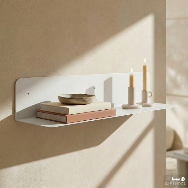 Wandboard Beikou Typ B - Metall - Weiß - 100 x 18 cm