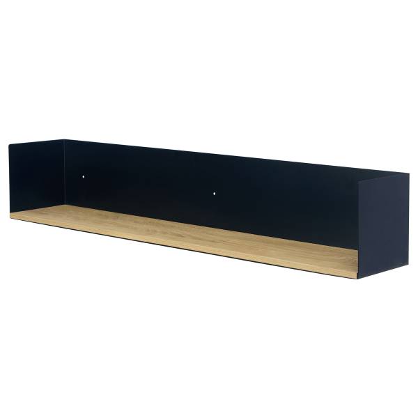 Wandboard Beikou Typ A - Echtholzfurnier - Tanne - Schwarz - 100 x 18 cm - 1er Set