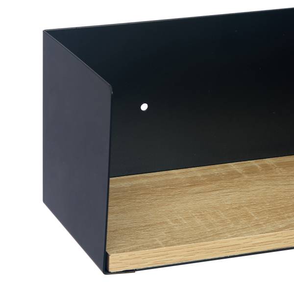 Wandboard Beikou Typ A - Echtholzfurnier - Tanne - Schwarz - 100 x 18 cm - 1er Set