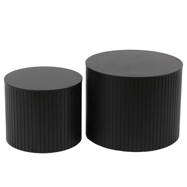 Couchtisch Moween 2er-Set - Echtholzfurnier - Esche Schwarz