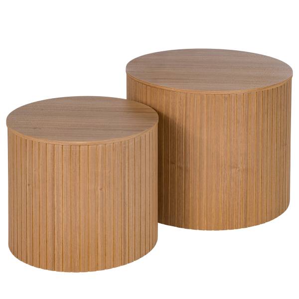 Couchtisch Moween 2er-Set - Echtholzfurnier - Esche Hell