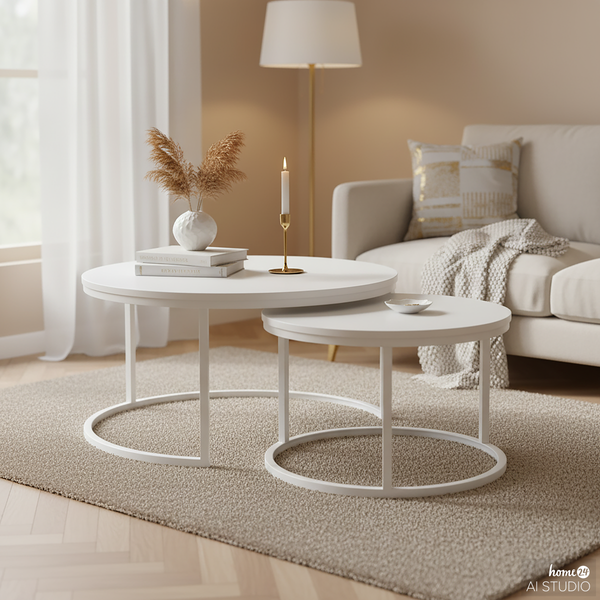 Couchtisch Hickry 2er-Set - Kaschmir