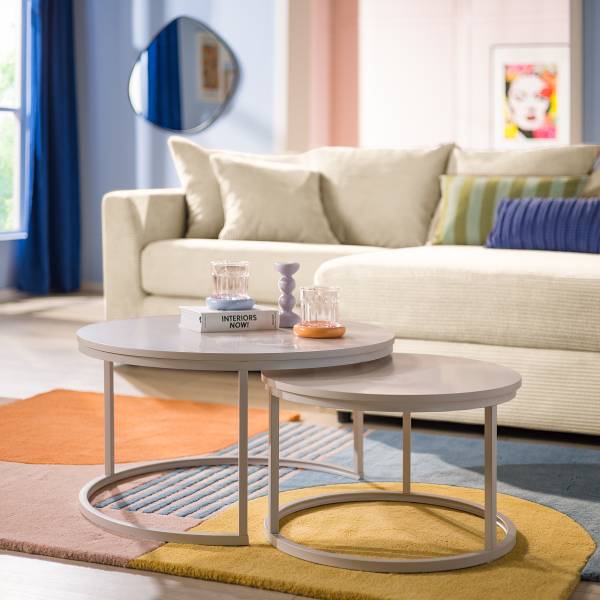 Couchtisch Hickry 2er-Set - Kaschmir