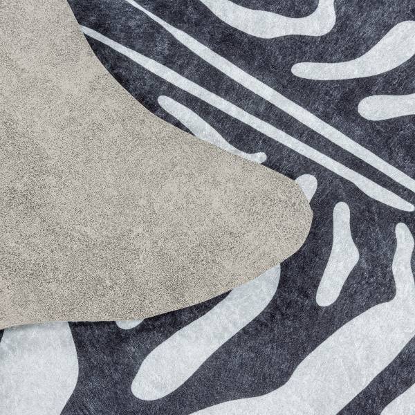 Fellteppich Etosha Typ A - Polyester - Schwarz - 100 x 135 cm