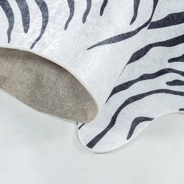 Fellteppich Etosha Typ A - Polyester - Schwarz - 100 x 135 cm