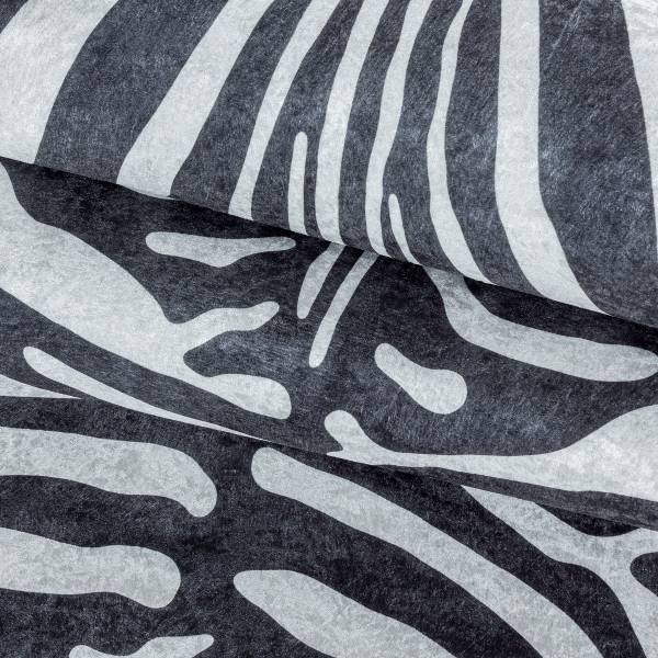 Fellteppich Etosha Typ A - Polyester - Schwarz - 100 x 135 cm
