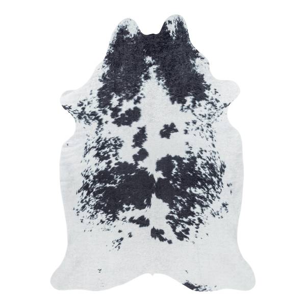 Fellteppich Etosha Typ D - Polyester - Schwarz / Weiß - 100 x 135 cm