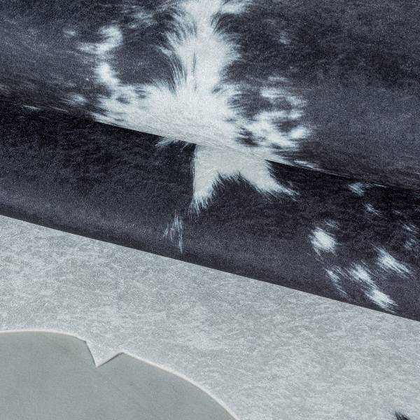 Fellteppich Etosha Typ D - Polyester - Schwarz / Weiß - 100 x 135 cm