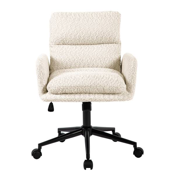 Bürostuhl MUSUDA - Strukturstoff / Eisen - Creme / Schwarz