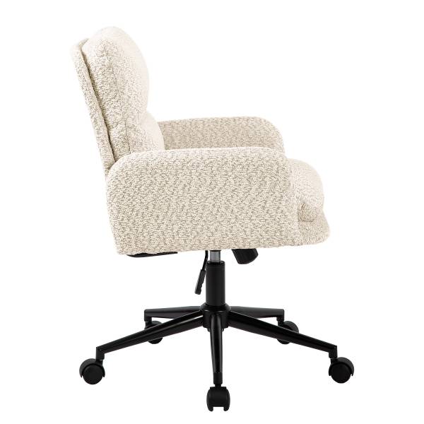 Bürostuhl MUSUDA - Strukturstoff / Eisen - Creme / Schwarz