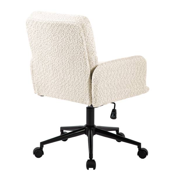 Bürostuhl MUSUDA - Strukturstoff / Eisen - Creme / Schwarz