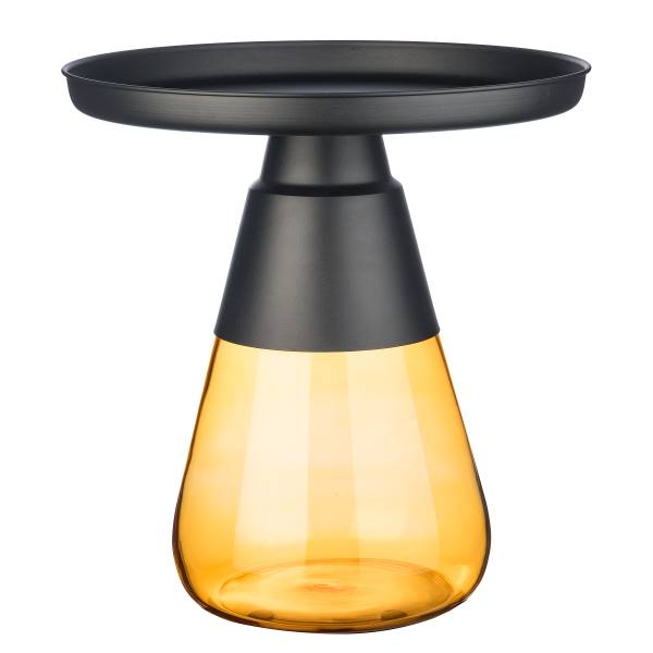 Couchtisch Caviatta - Glas / Metall - Hellbraun - 53 x 53 cm