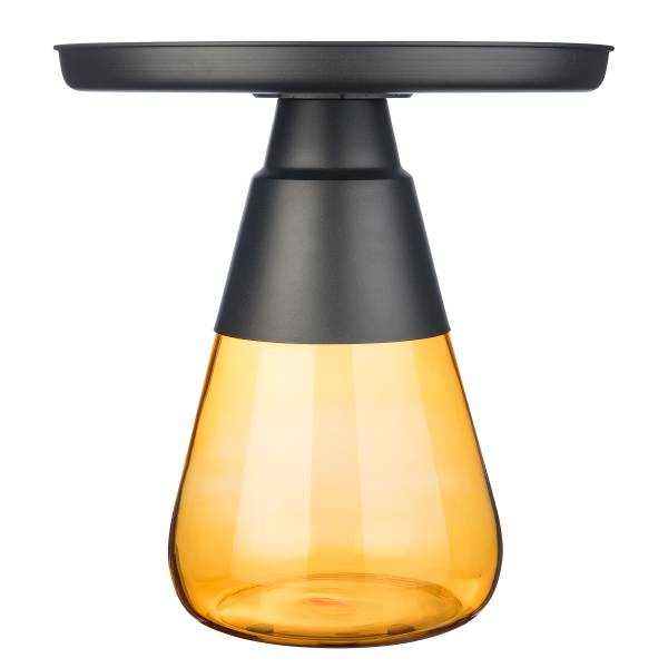 Couchtisch Caviatta - Glas / Metall - Hellbraun - 53 x 53 cm