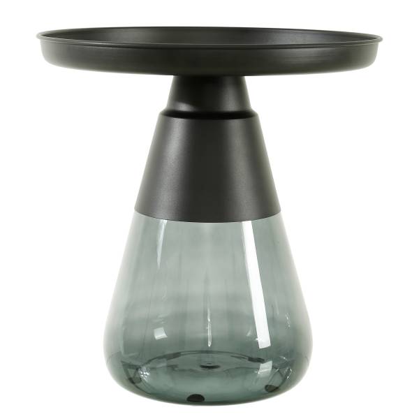Couchtisch Caviatta - Glas / Metall - Graugrün - 53 x 53 cm
