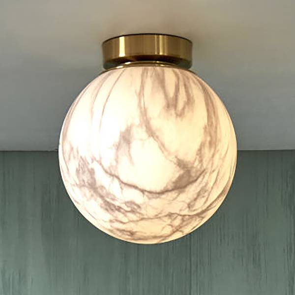 Deckenleuchte Carrara - Farbglas - Grau / Gold - 1-flammig