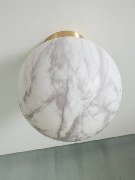 Deckenleuchte Carrara - Farbglas - Grau / Gold - 1-flammig