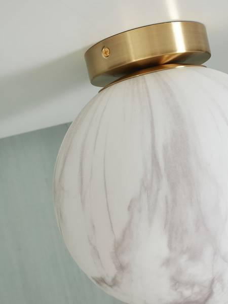 Deckenleuchte Carrara - Farbglas - Grau / Gold - 1-flammig