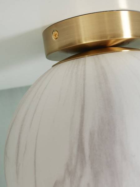Deckenleuchte Carrara - Farbglas - Grau / Gold - 1-flammig