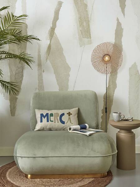 Wandleuchte Cango - Bambus - Beige - 1-flammig