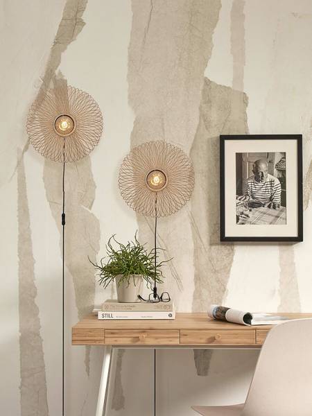 Wandleuchte Cango - Bambus - Beige - 1-flammig