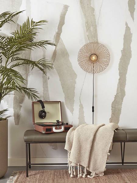 Wandleuchte Cango - Bambus - Beige - 1-flammig