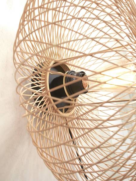 Wandleuchte Cango - Bambus - Beige - 1-flammig