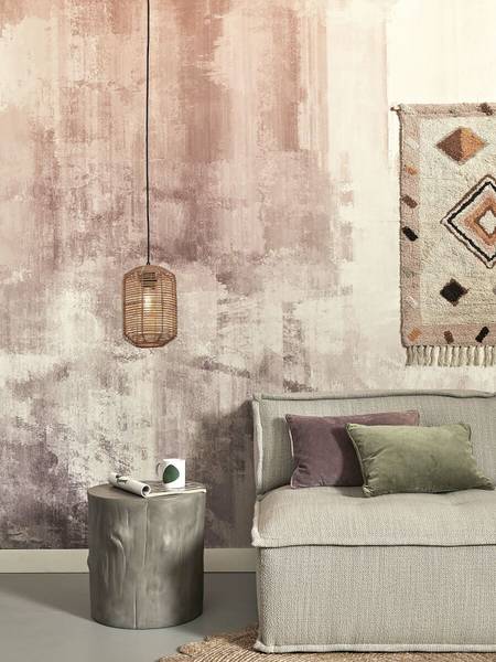 Pendelleuchte Tanami - Beige - Rattan - 25 x 25 x 18 cm