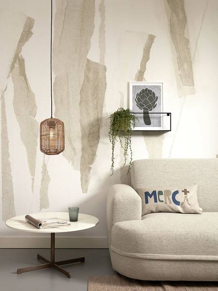 Pendelleuchte Tanami - Beige - Rattan - 25 x 25 x 18 cm