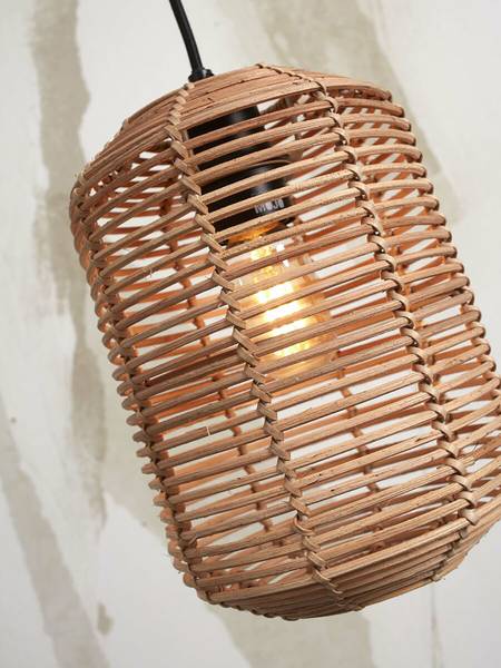 Pendelleuchte Tanami - Beige - Rattan - 25 x 25 x 18 cm
