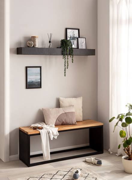 Massives Wandboard Ichapi - Mango Schwarz - Breite: 120 cm