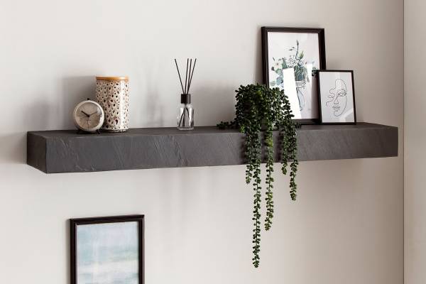 Massives Wandboard Ichapi - Mango Schwarz - Breite: 120 cm