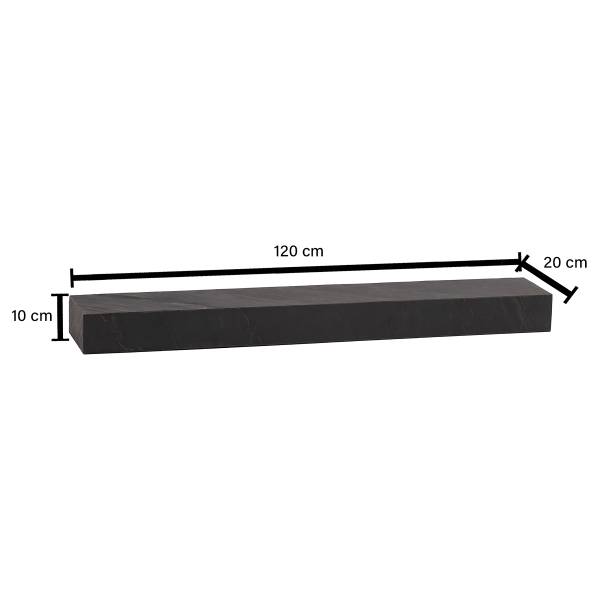 Massives Wandboard Ichapi - Mango Schwarz - Breite: 120 cm