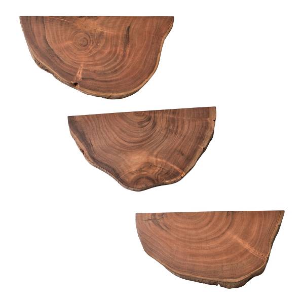 Baumscheiben-Wandboard Bothia 3er-Set - Akazie