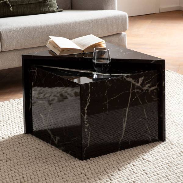 Couchtisch Deleon - Marmor Schwarz Dekor