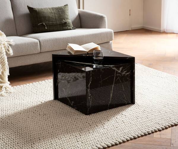 Couchtisch Deleon - Marmor Schwarz Dekor