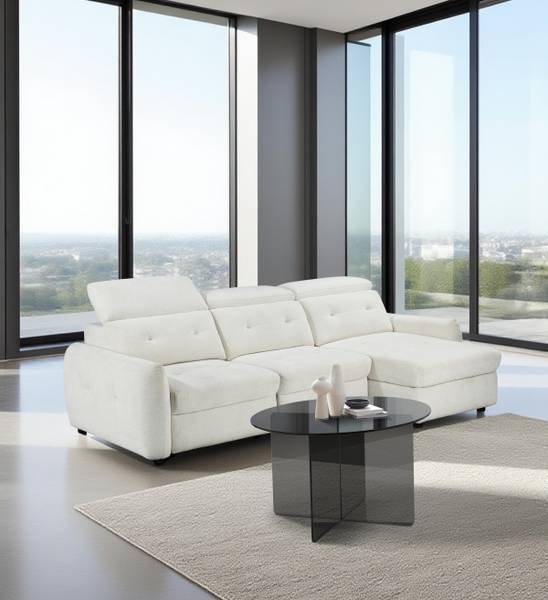 Couchtisch Tunnery - rund - Glas - Grau
