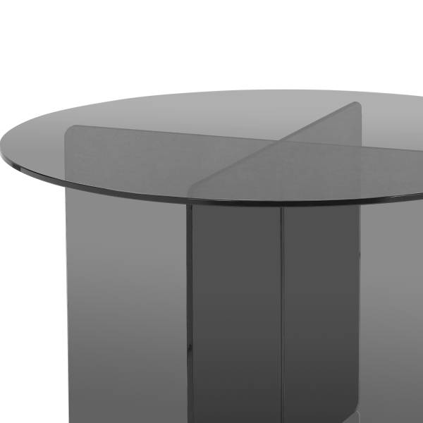 Couchtisch Tunnery - rund - Glas - Grau