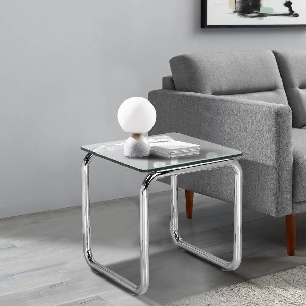Beistelltisch Vanston - Glas / Metall - Chrom