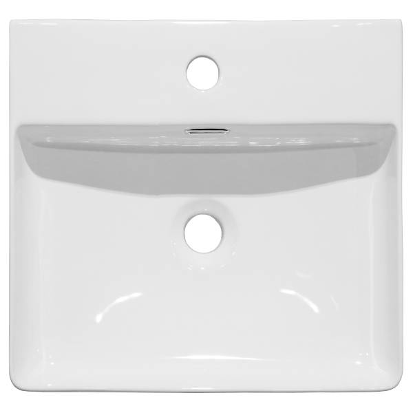 Aufsatzwaschbecken Mlovu Keramik - Weiß - Breite: 42 cm