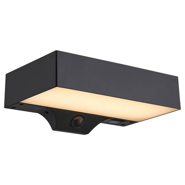 Solar-Wandleuchte Monay Typ B - Schwarz - Polycarbonat - 22 x 7 x 14 cm