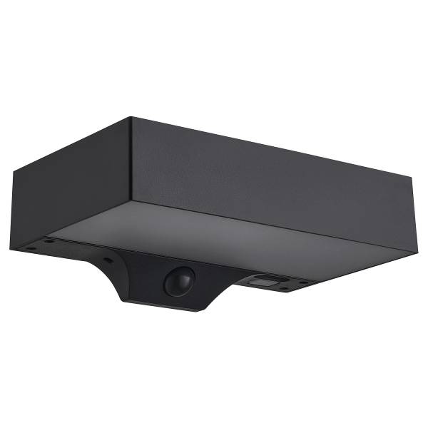 Solar-Wandleuchte Monay Typ B - Schwarz - Polycarbonat - 22 x 7 x 14 cm