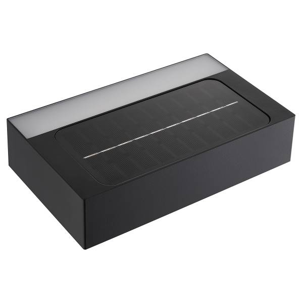 Solar-Wandleuchte Monay Typ B - Schwarz - Polycarbonat - 22 x 7 x 14 cm