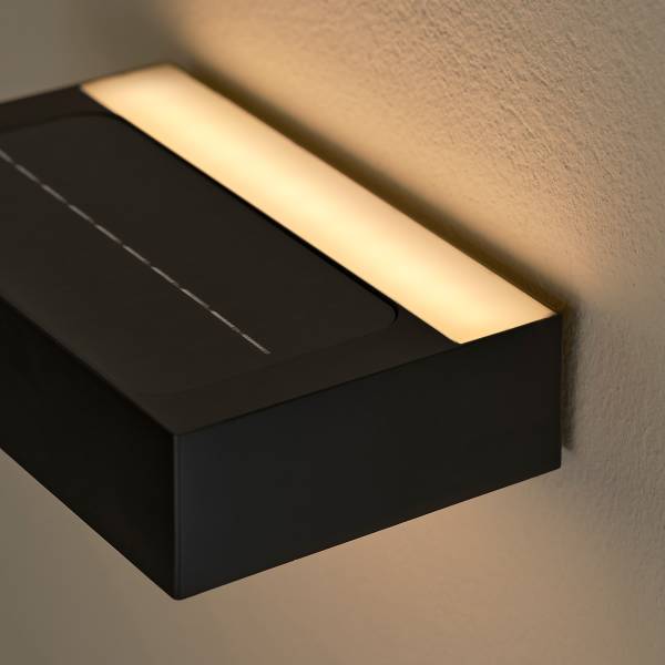 Solar-Wandleuchte Monay Typ B - Schwarz - Polycarbonat - 22 x 7 x 14 cm