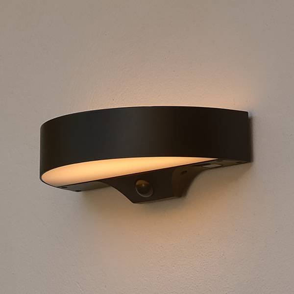 Solar-Wandleuchte Monay Typ A - Schwarz - Polycarbonat - 25 x 7 x 13 cm