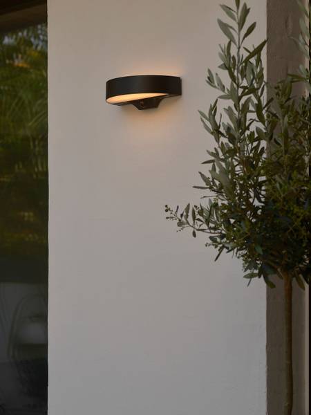 Solar-Wandleuchte Monay Typ A - Schwarz - Polycarbonat - 25 x 7 x 13 cm