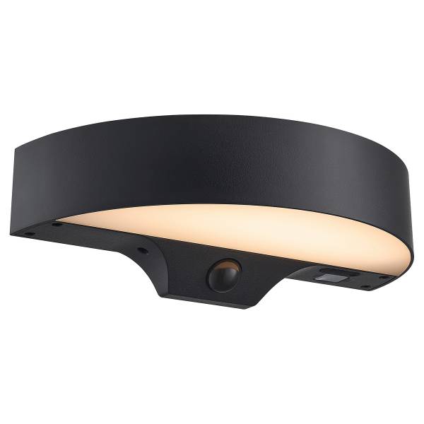 Solar-Wandleuchte Monay Typ A - Schwarz - Polycarbonat - 25 x 7 x 13 cm